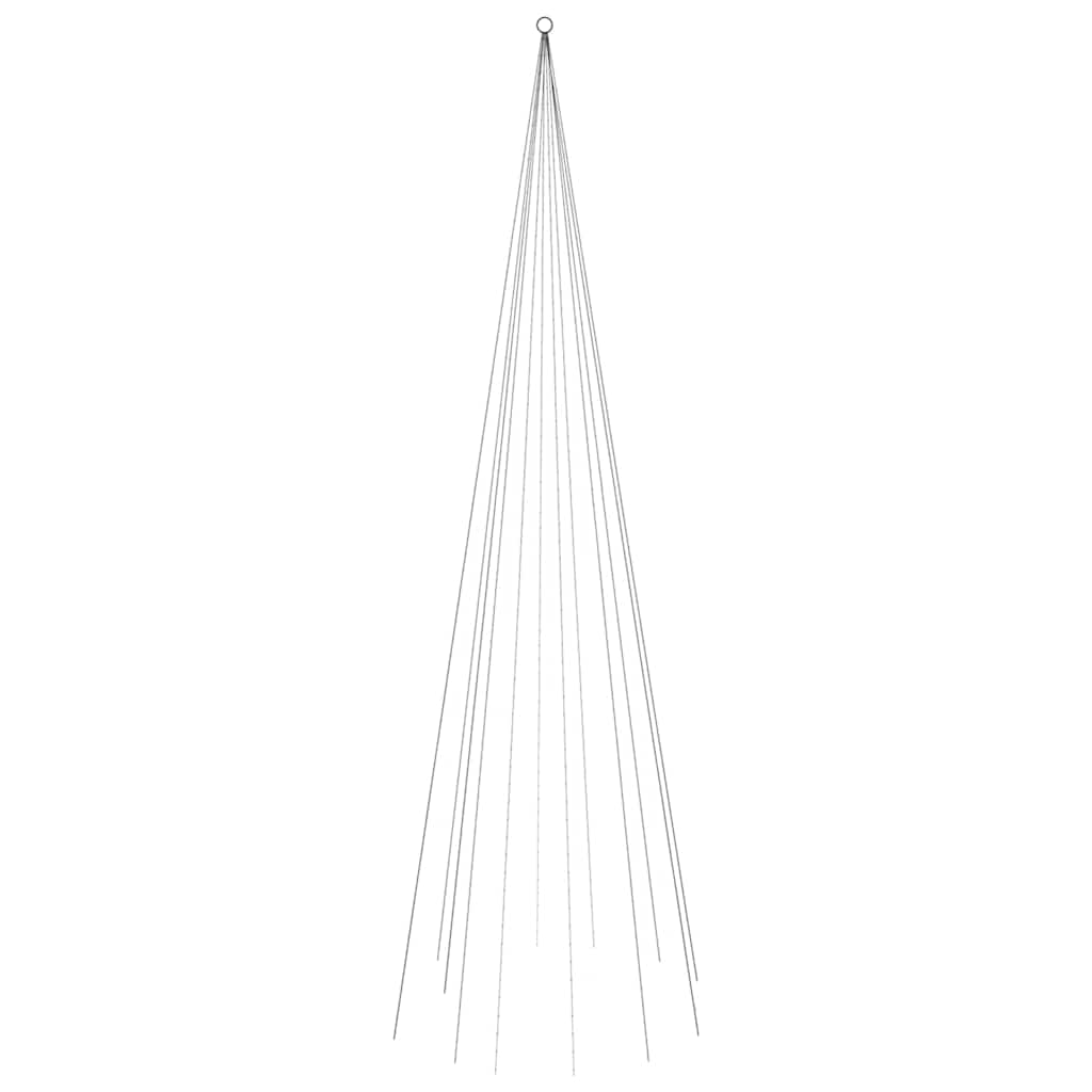 Kalėdų eglutė ant vėliavos stiebo, 500cm, 732 šiltos baltos LED
