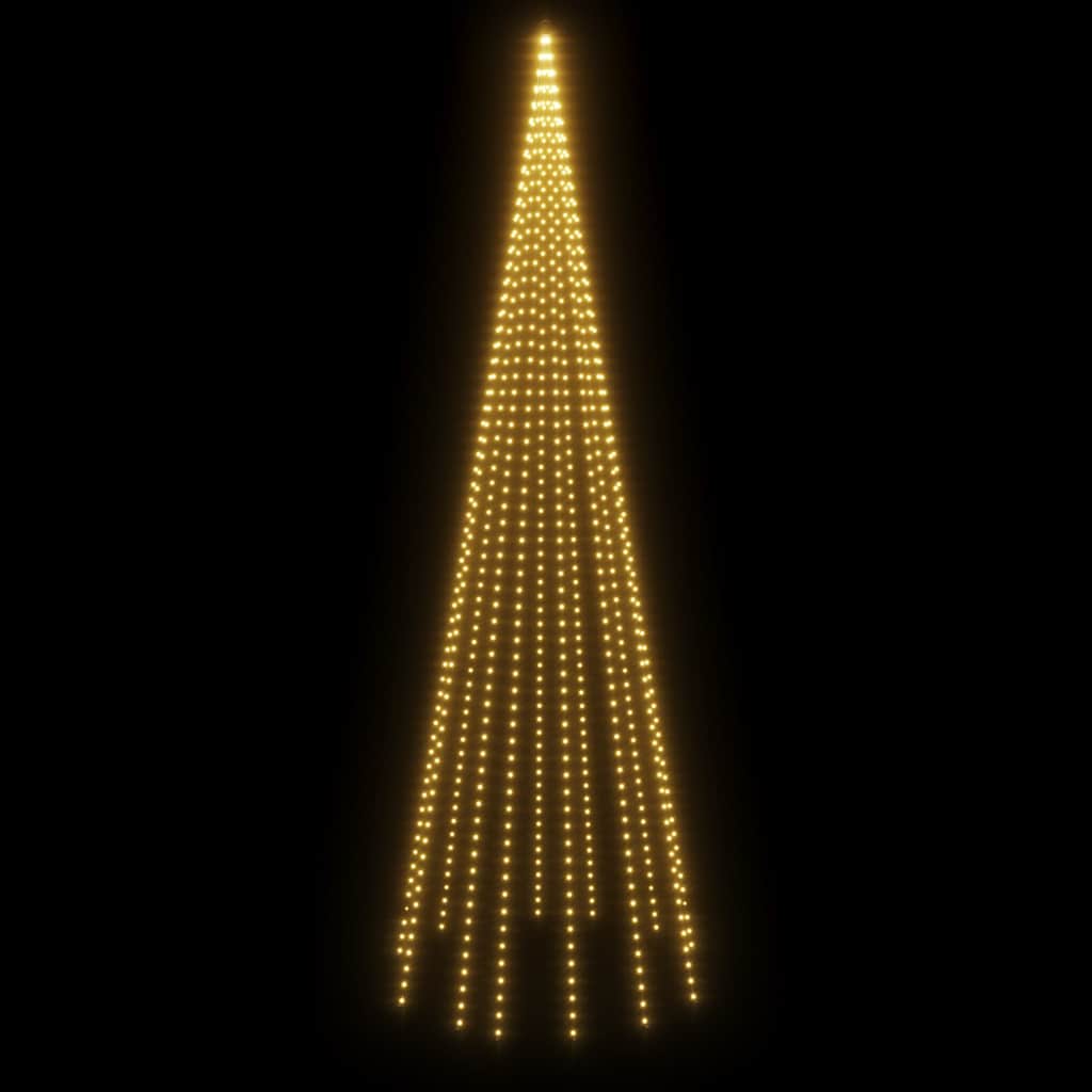 Kalėdų eglutė ant vėliavos stiebo, 500cm, 732 šiltos baltos LED