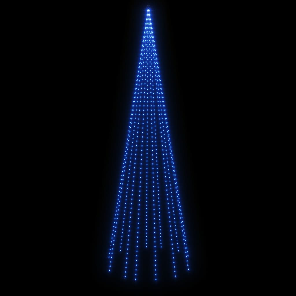 Kalėdų eglutė ant vėliavos stiebo, 500cm, 732 mėlynos LED