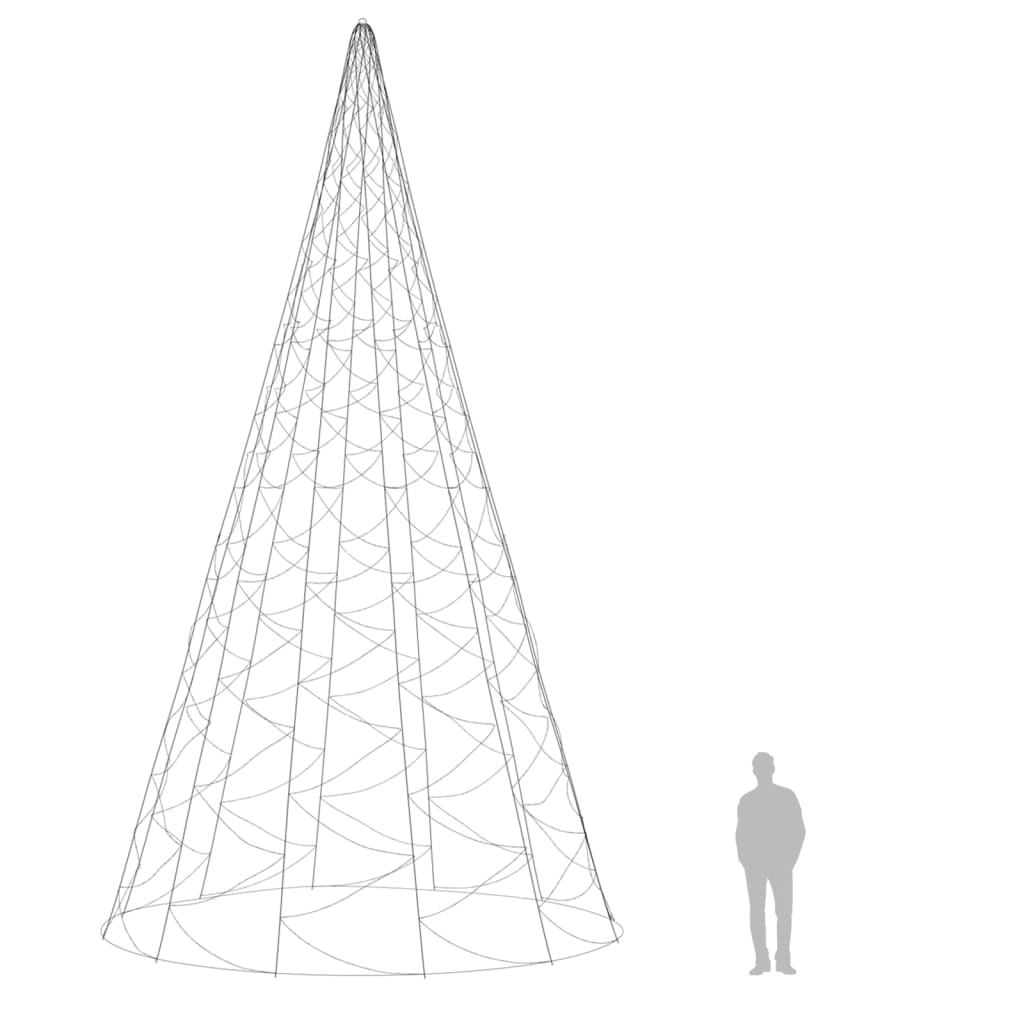 Christmas tree on a flag pole, 800cm, 3000 warm white LEDs