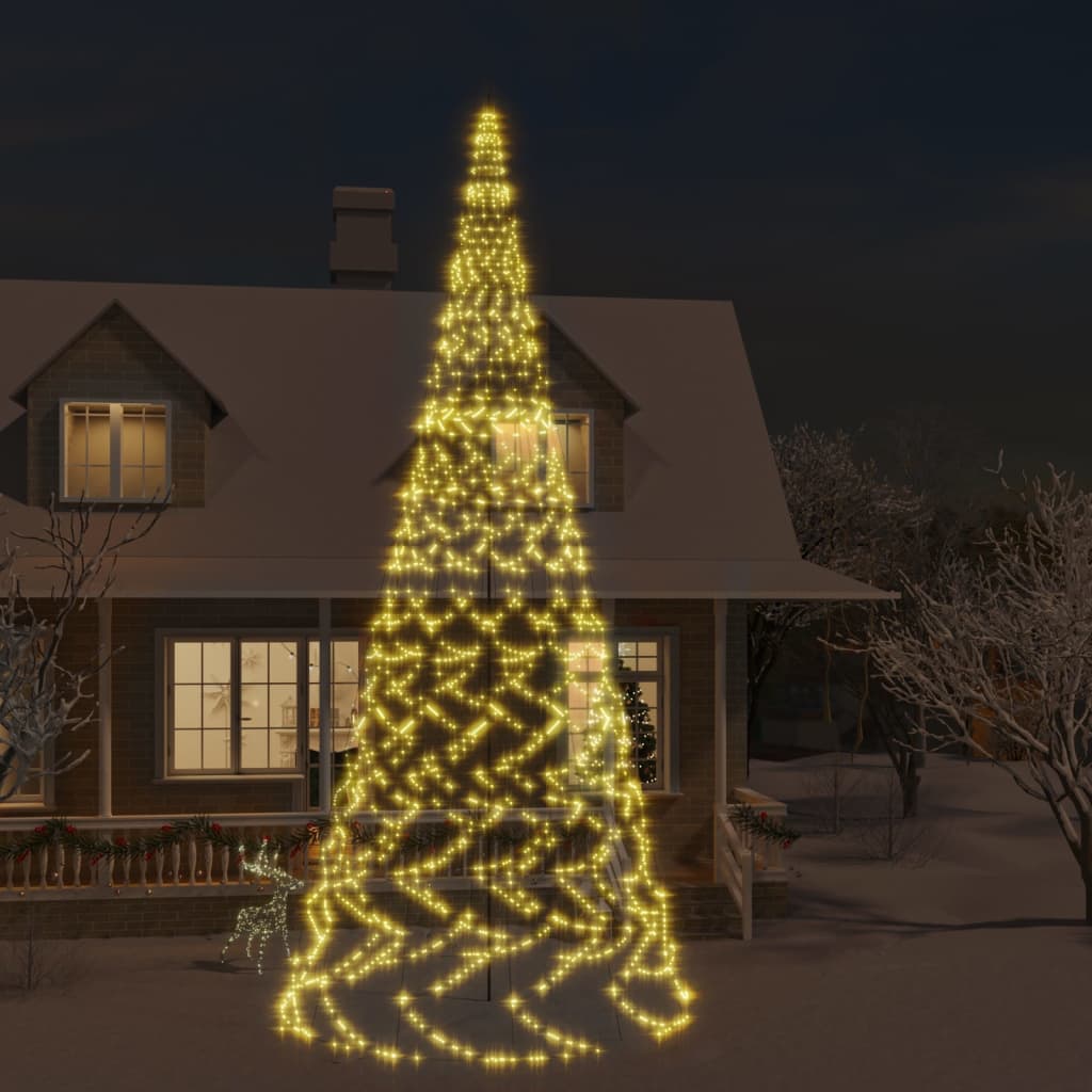 Christmas tree on a flag pole, 800cm, 3000 warm white LEDs