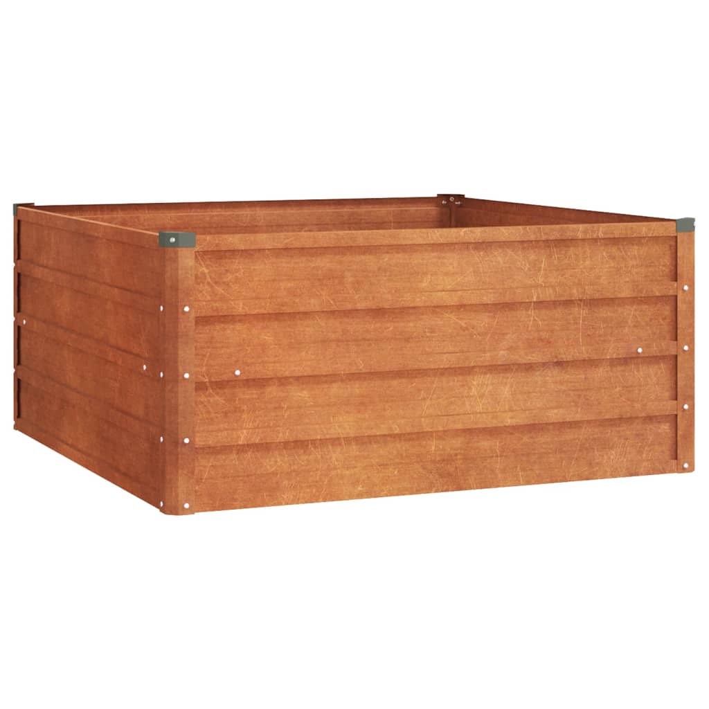 Aukštas sodo lovelis, rūdžių, 100x100x45cm, Corten plienas