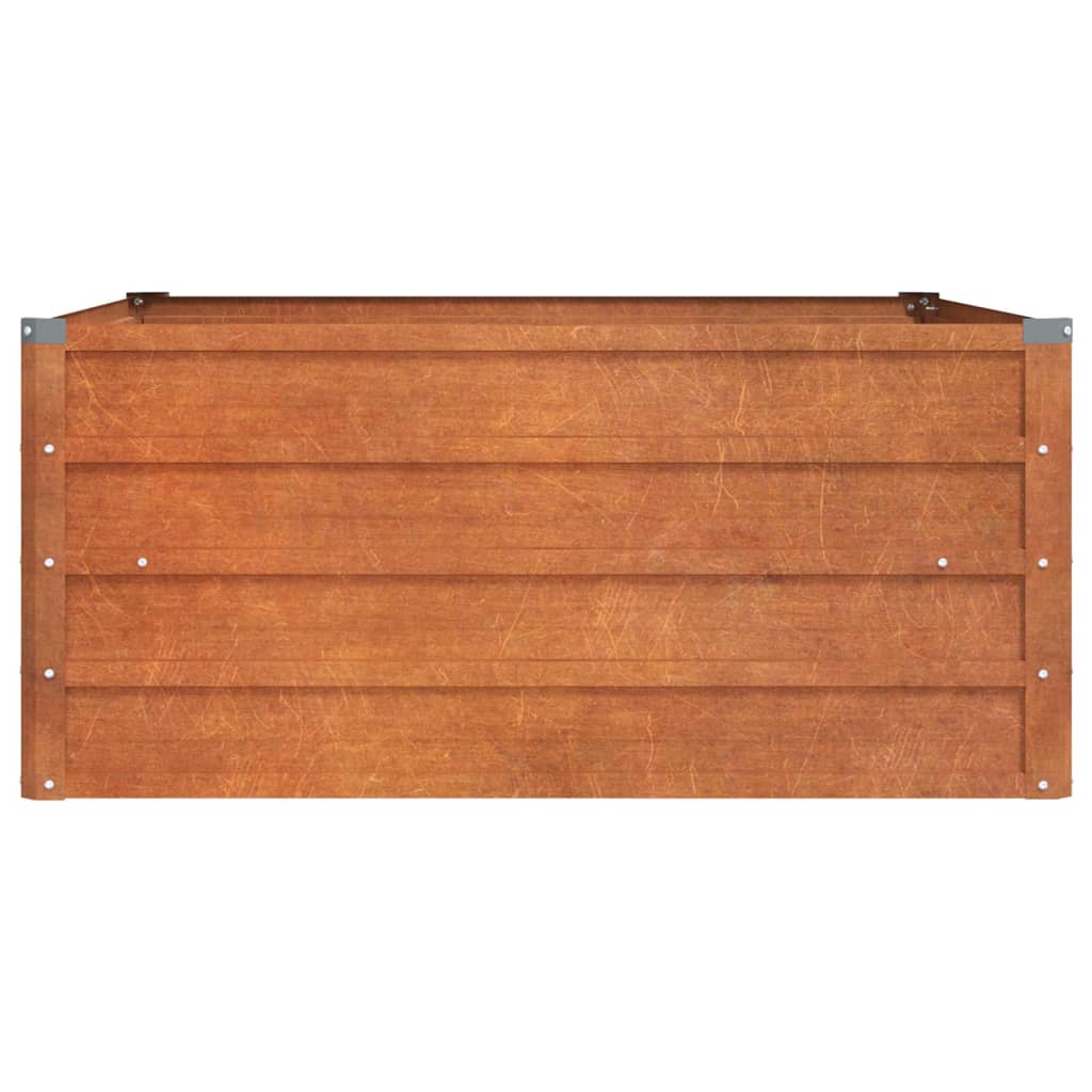 Aukštas sodo lovelis, rūdžių, 100x100x45cm, Corten plienas