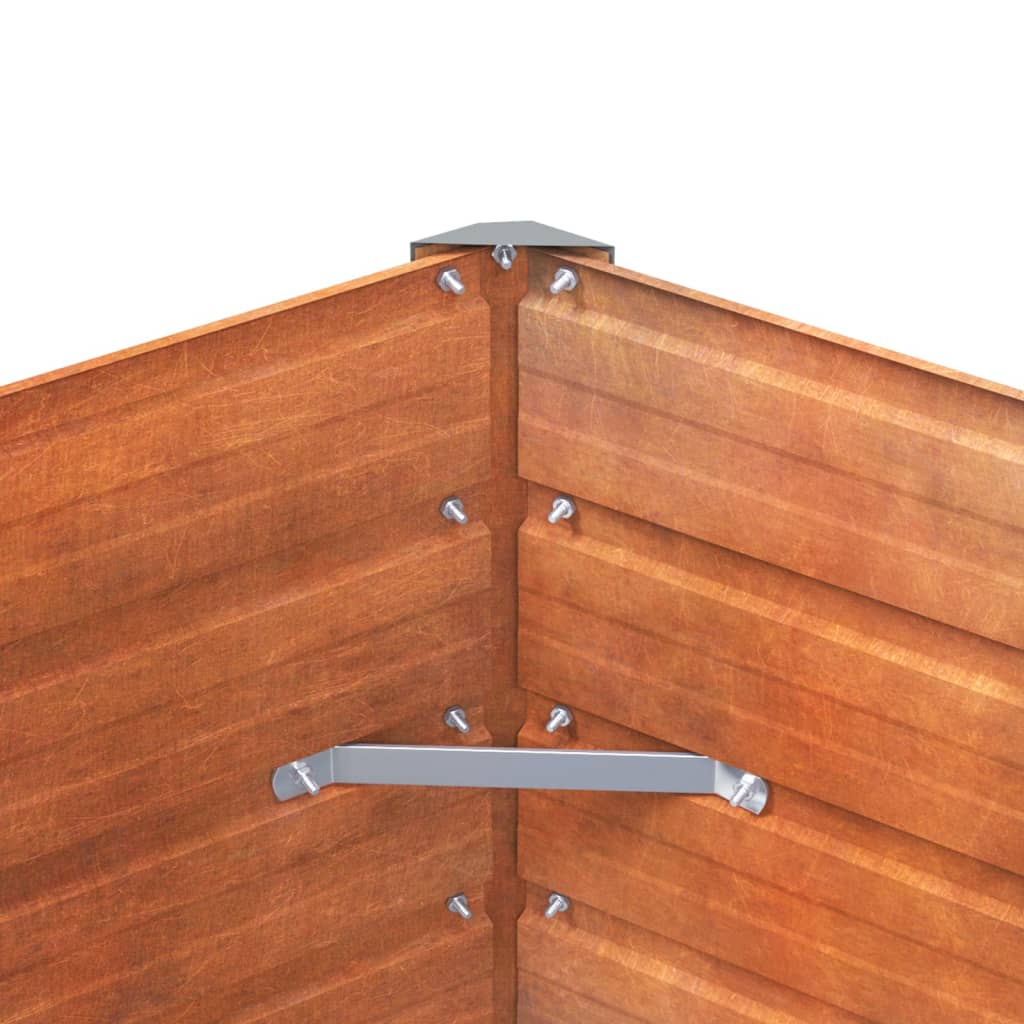 Aukštas sodo lovelis, rūdžių, 100x100x45cm, Corten plienas