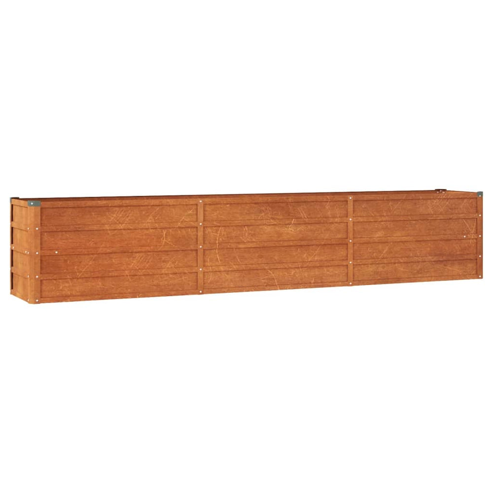 Aukštas sodo lovelis, rūdžių, 240x40x45cm, Corten plienas