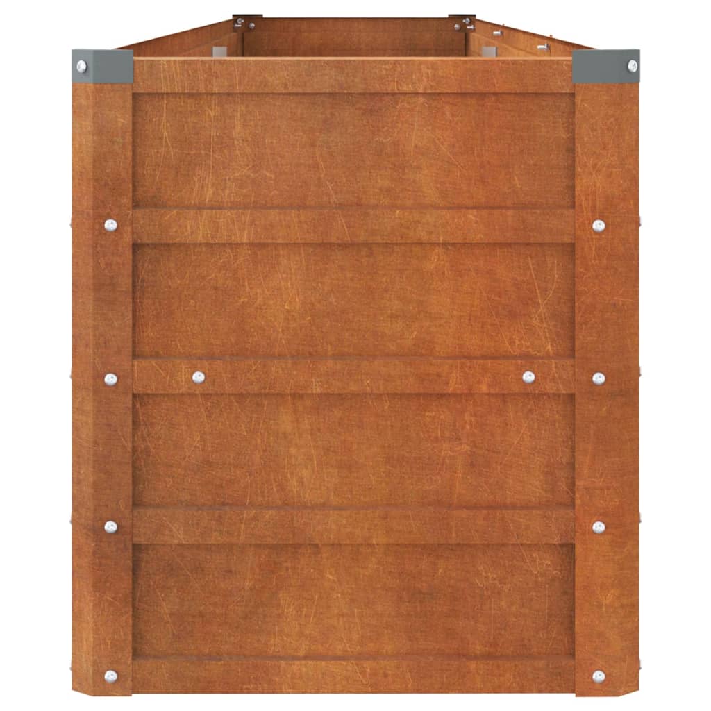 Aukštas sodo lovelis, rūdžių, 240x40x45cm, Corten plienas