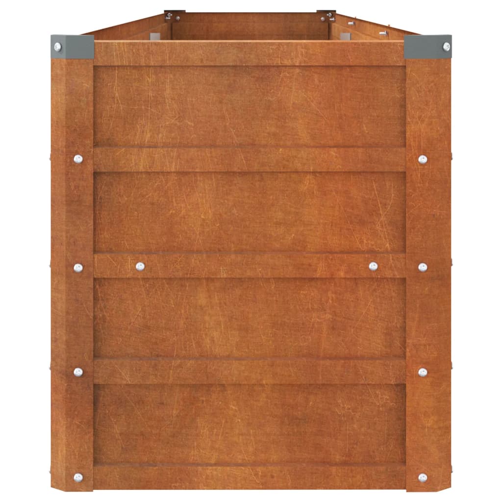Aukštas sodo lovelis, rūdžių, 240x40x45cm, Corten plienas