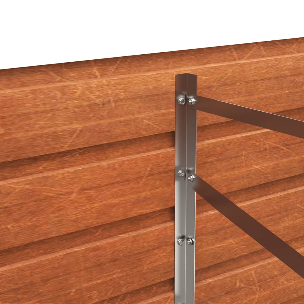 Aukštas sodo lovelis, rūdžių, 240x80x45cm, Corten plienas