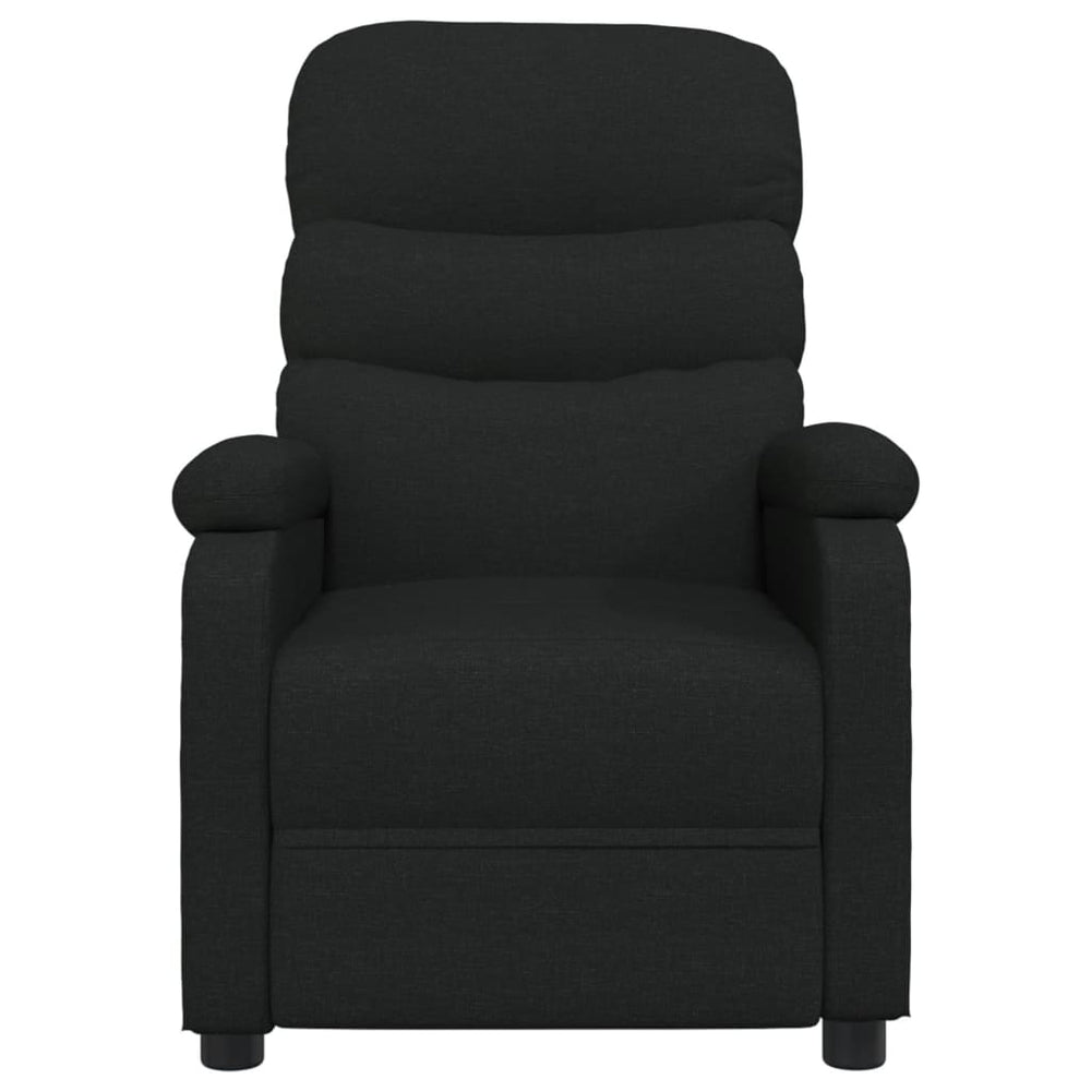 Recliner, black, fabric