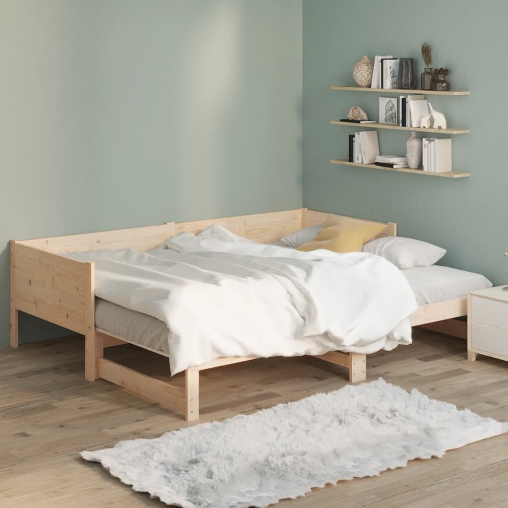 Ištraukiama lova, 2x(80x200)cm, pušies medienos masyvas