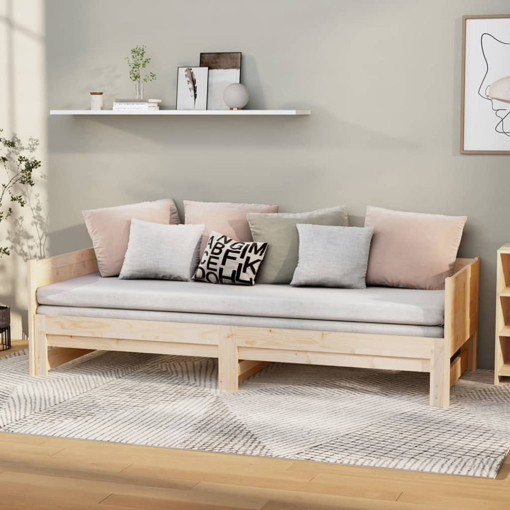 Ištraukiama lova, 2x(80x200)cm, pušies medienos masyvas