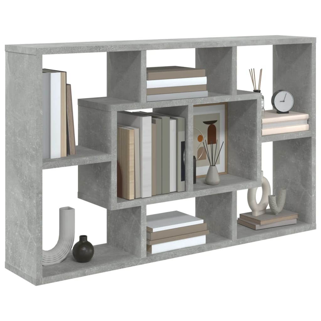 Wall shelf, concrete gray, 85x16x52.5cm, wood
