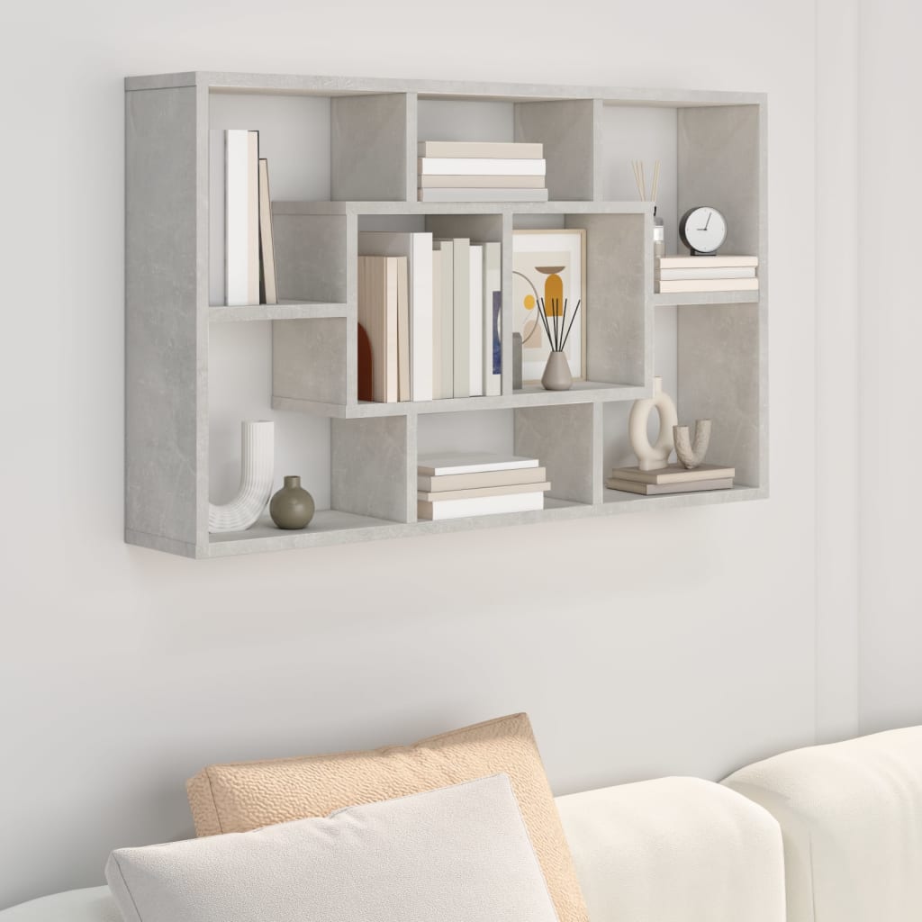 Wall shelf, concrete gray, 85x16x52.5cm, wood