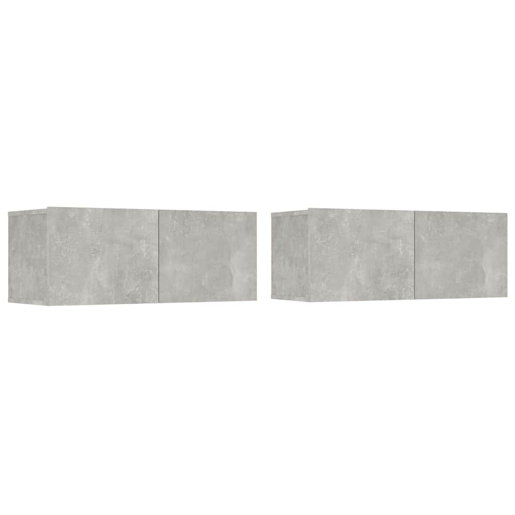 Televizoriaus spintelės, 2vnt., betono, 80x30x30cm, mediena