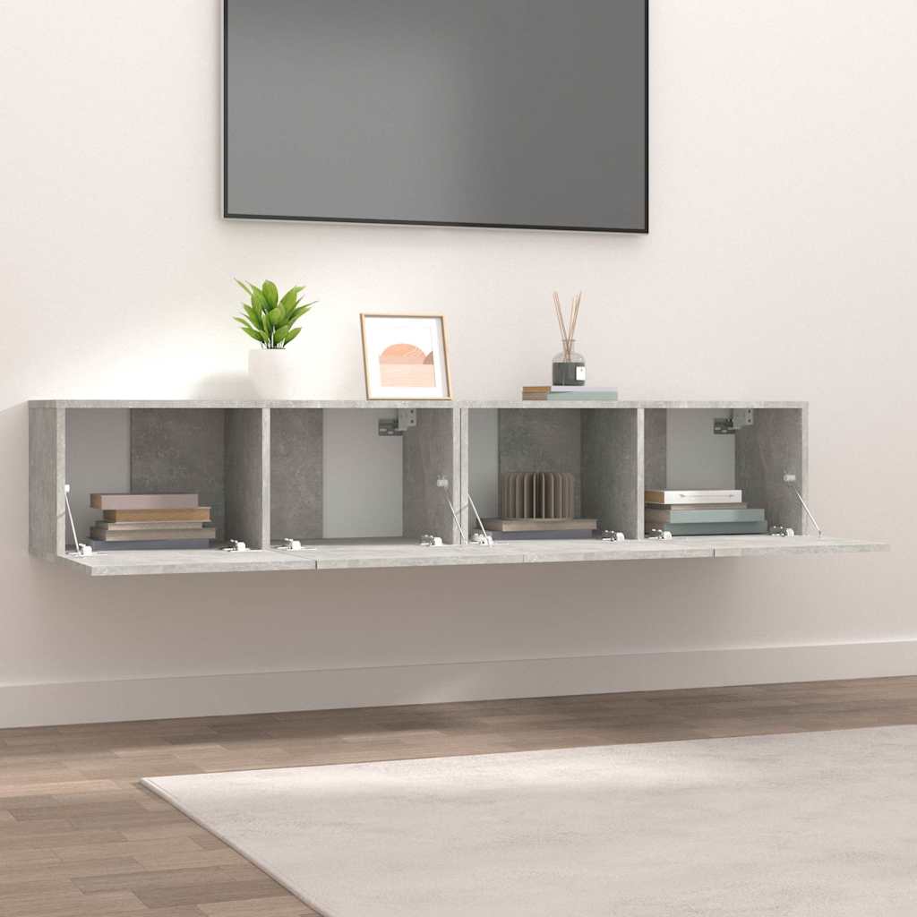 Televizoriaus spintelės, 2vnt., betono, 80x30x30cm, mediena