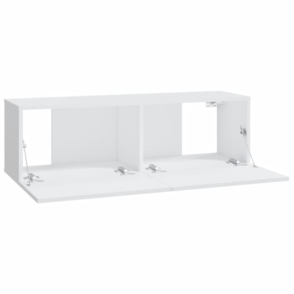 Wall TV cabinets, 2 pcs., white, 100x30x30 cm, wood
