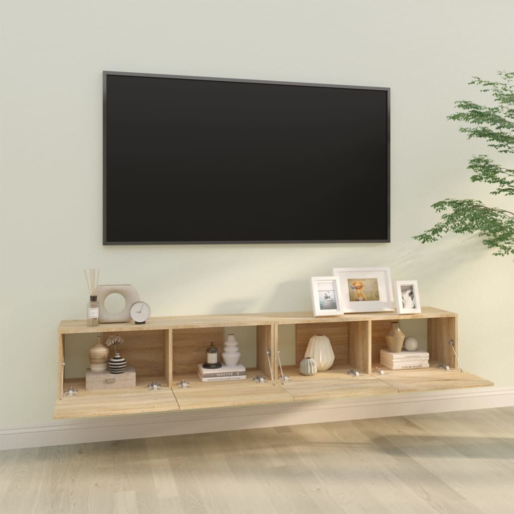 Sienas TV skapīši, 2 gab., ozolkoka, 100x30x30cm, koks