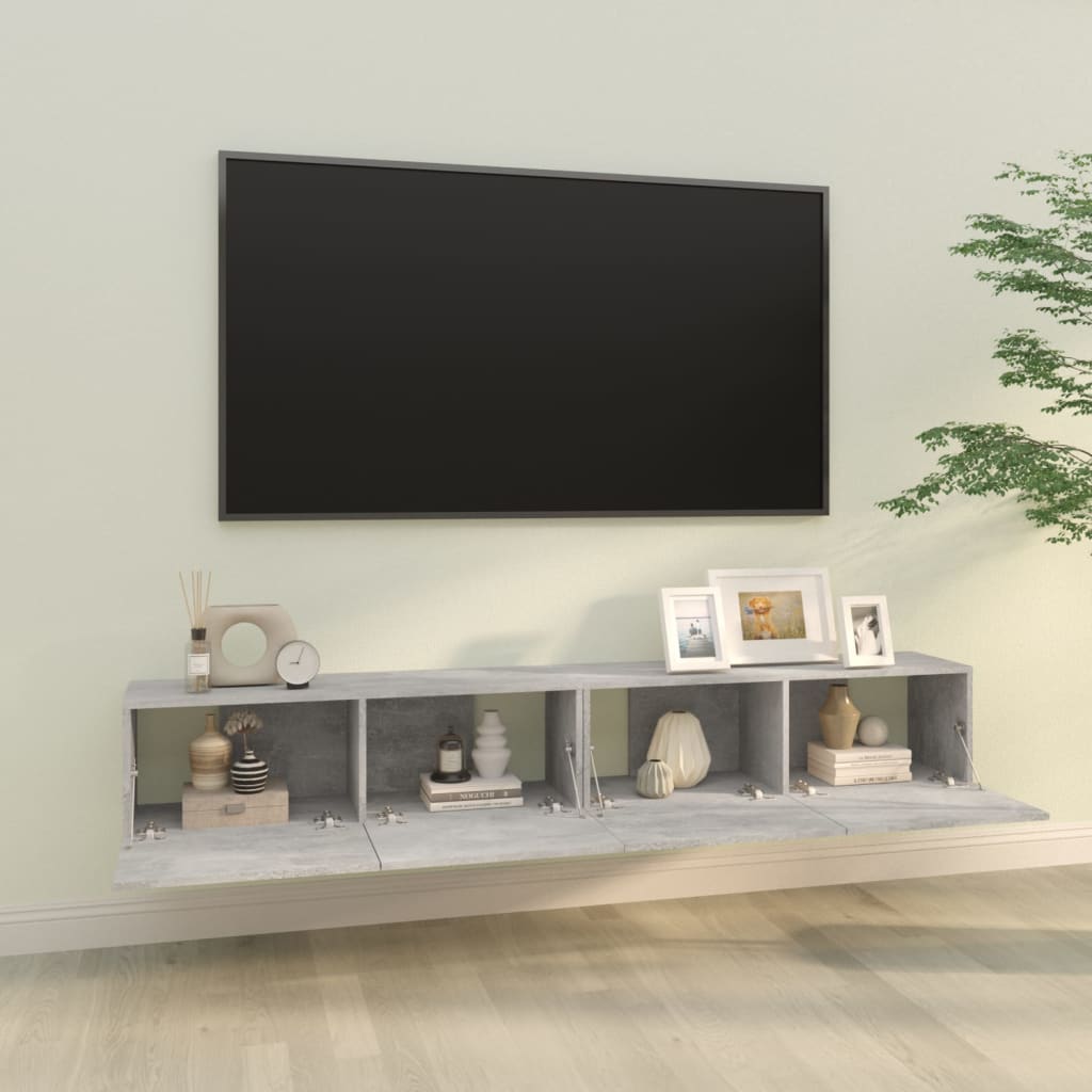 TV cabinets, 2 pcs., grey, 100x30x30cm, wood
