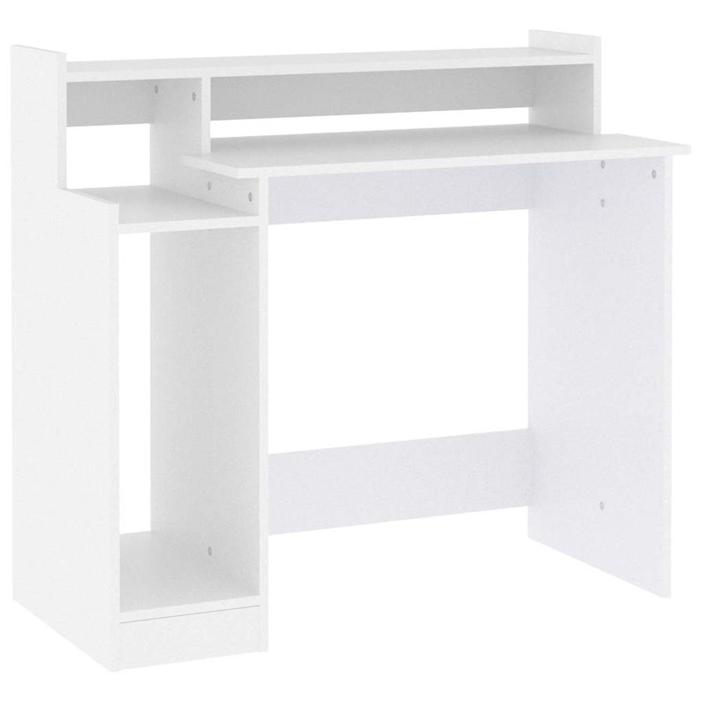 Desk with LED lighting, white, 97x45x90cm, wood