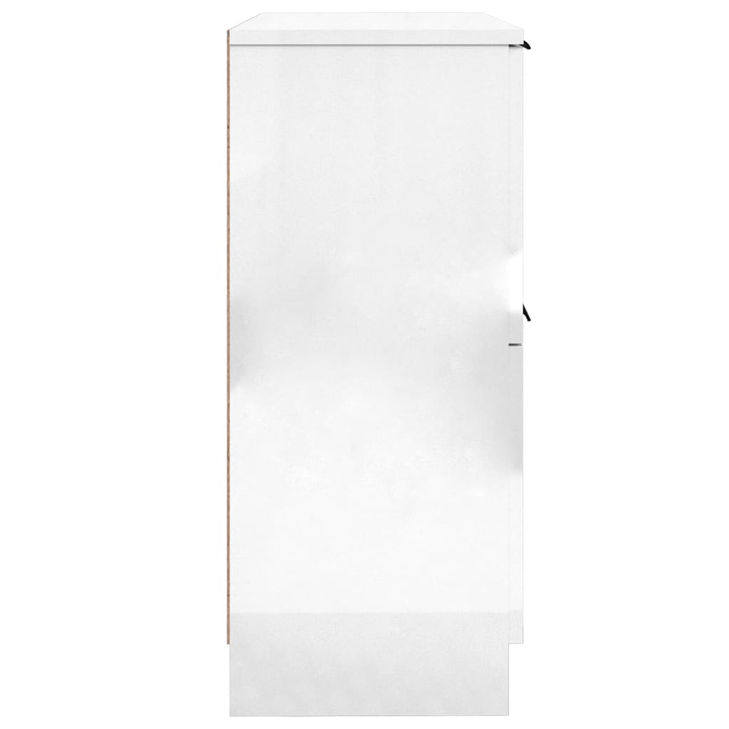 Šoninės spintelės, 2vnt., baltos, 30x30x70cm, mediena, blizgios