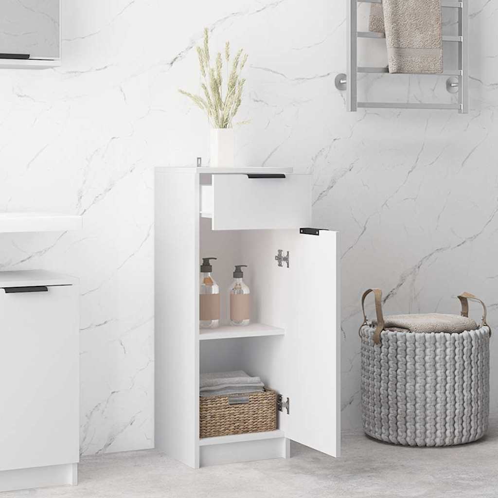 Bathroom cabinet, white, 32x34x90cm, engineered wood
