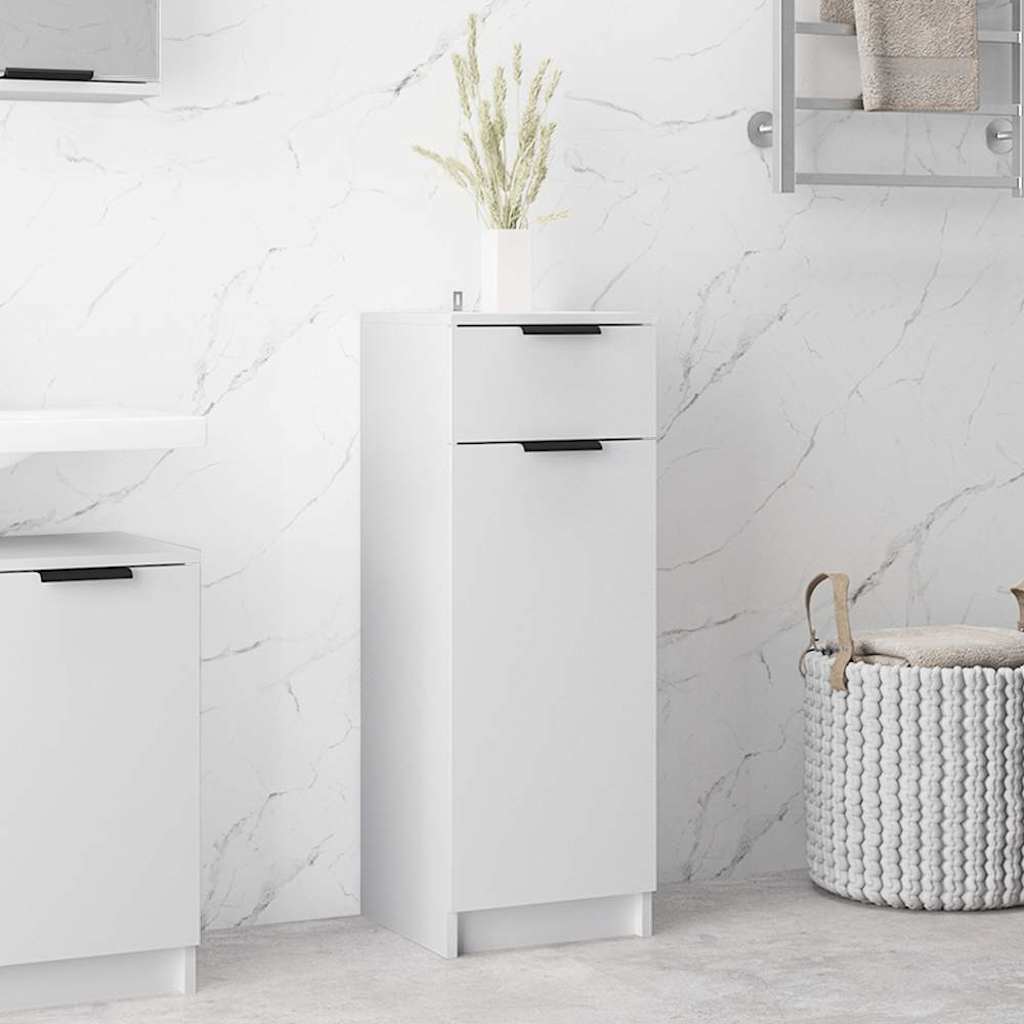 Bathroom cabinet, white, 32x34x90cm, engineered wood