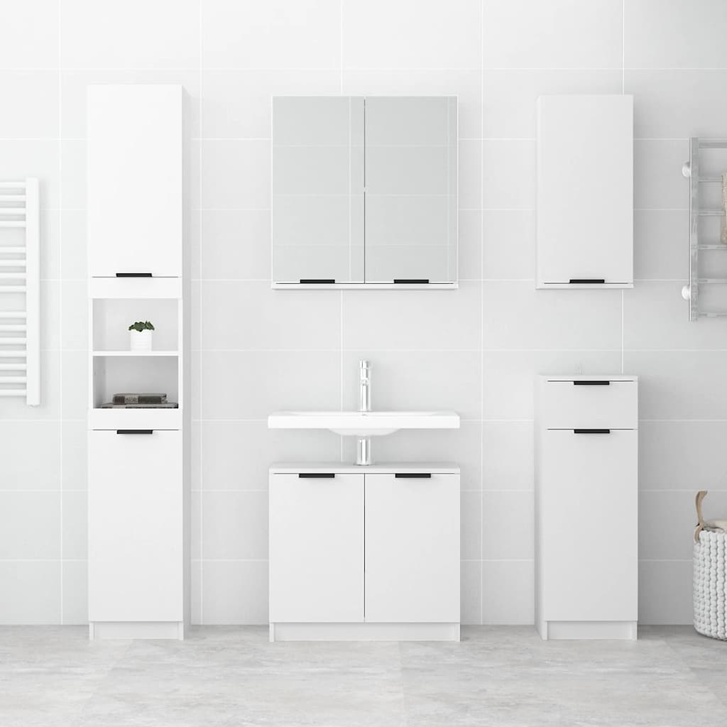 Bathroom cabinet, white, 64.5x33.5x59cm, engineered wood