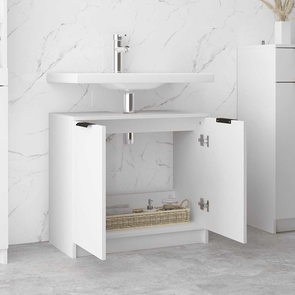 Bathroom cabinet, white, 64.5x33.5x59cm, engineered wood