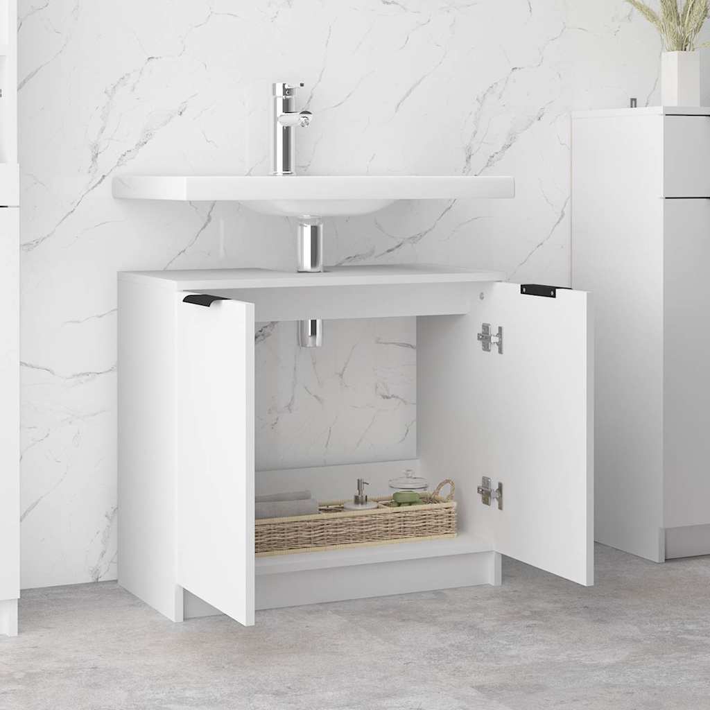 Bathroom cabinet, white, 64.5x33.5x59cm, engineered wood