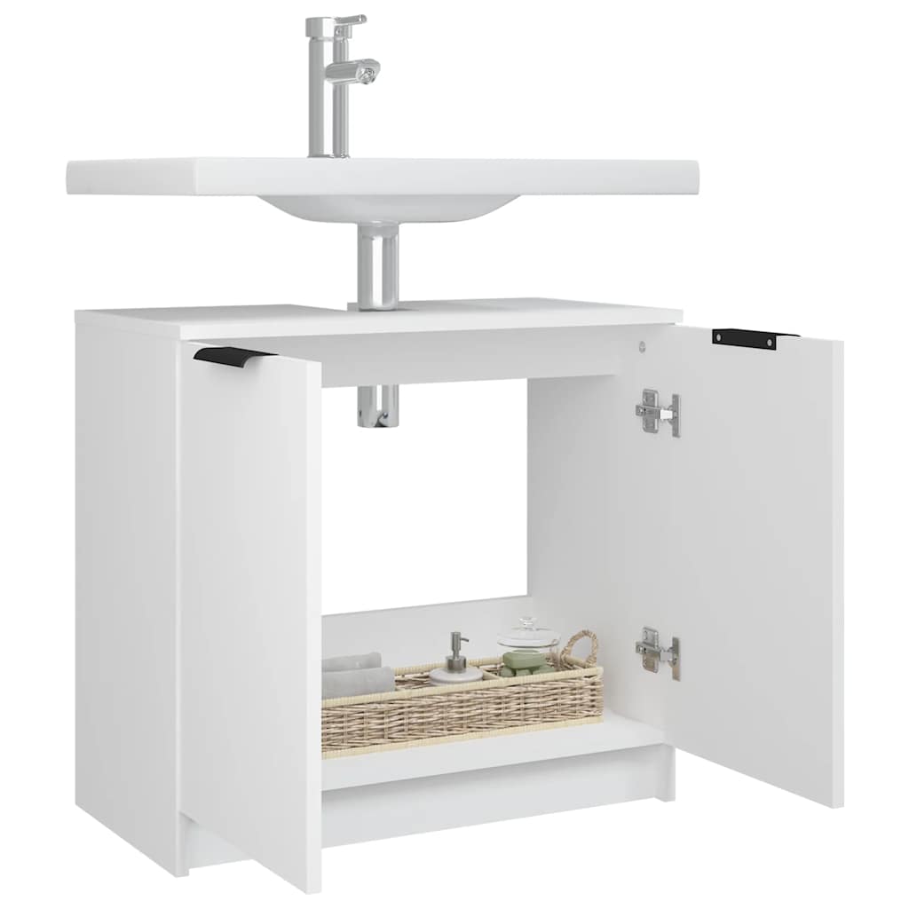 Bathroom cabinet, white, 64.5x33.5x59cm, engineered wood