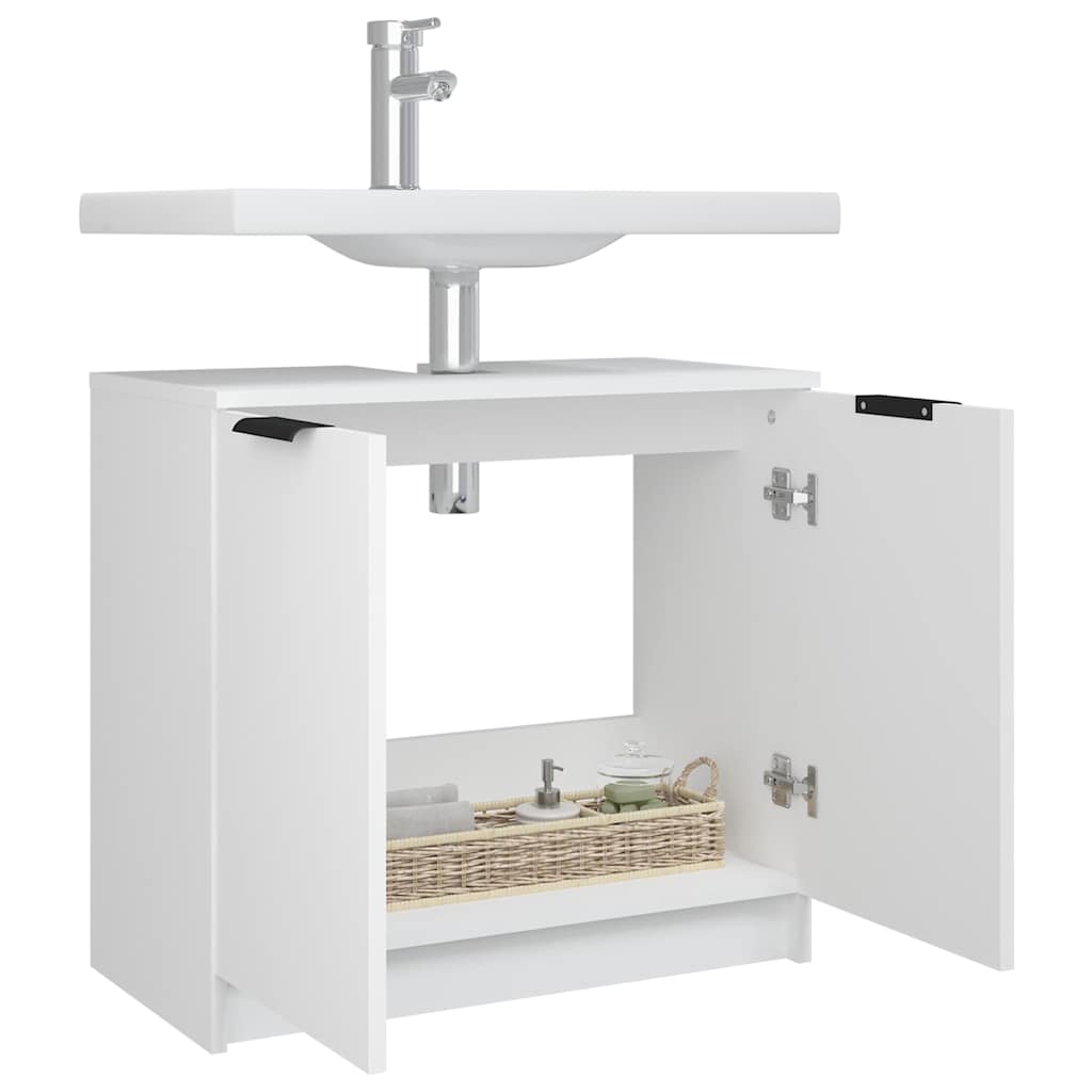 Bathroom cabinet, white, 64.5x33.5x59cm, engineered wood