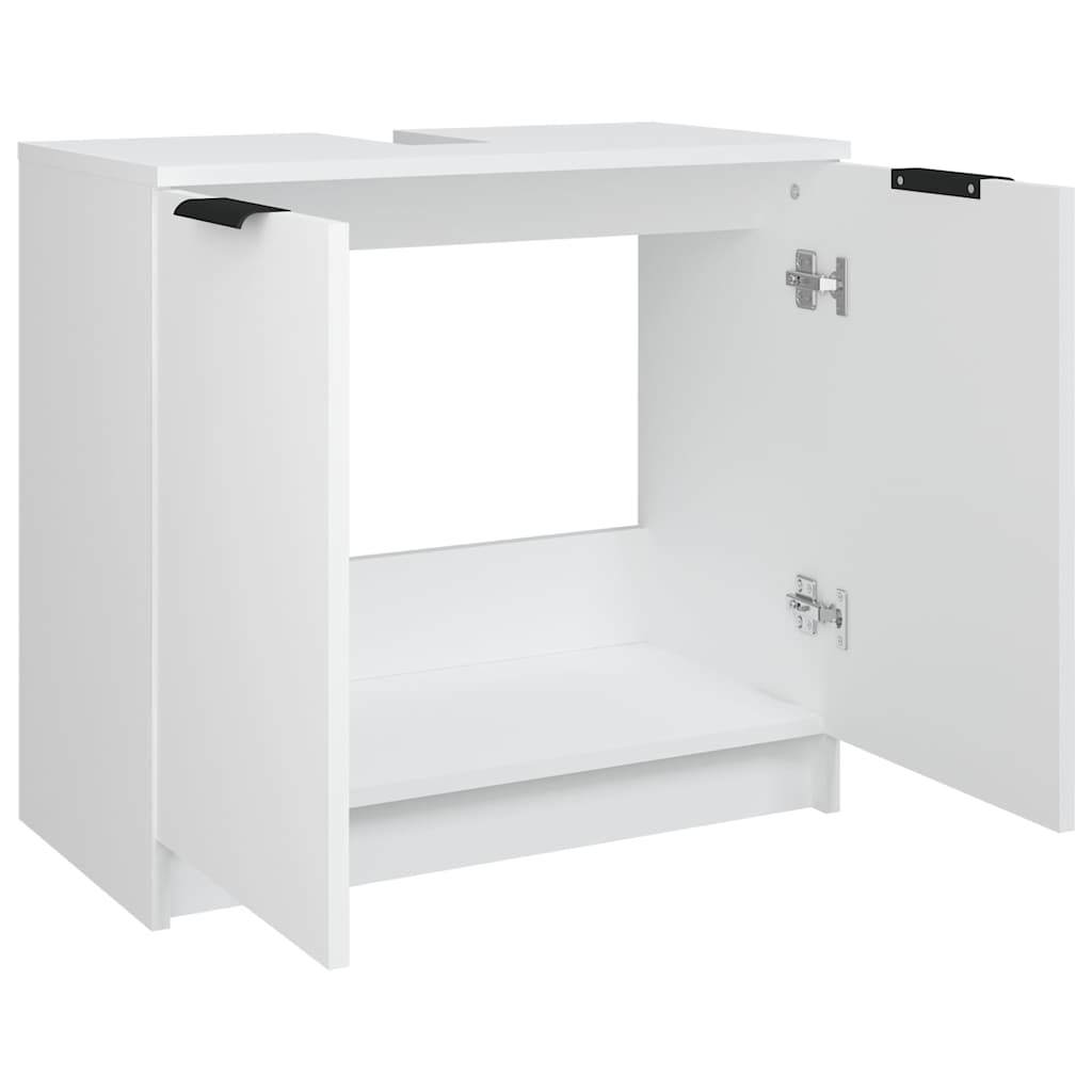 Bathroom cabinet, white, 64.5x33.5x59cm, engineered wood