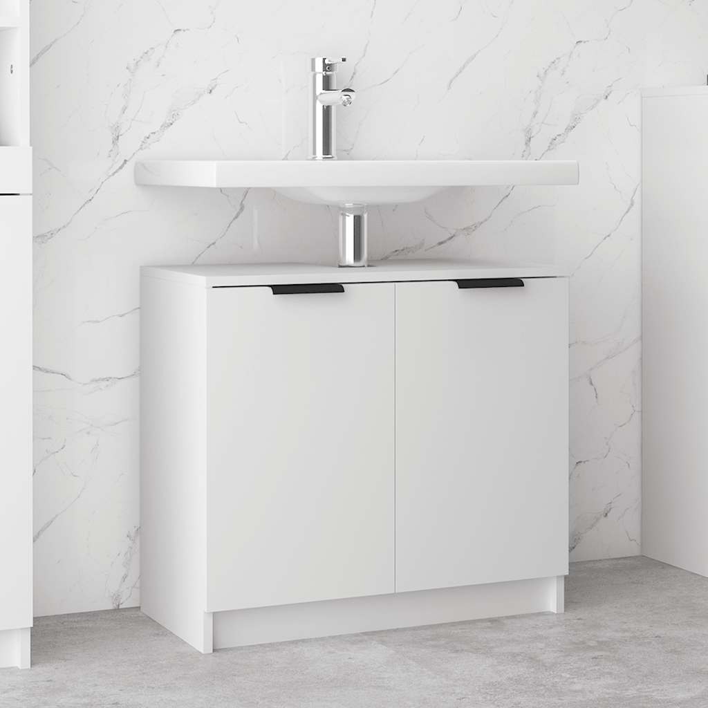 Bathroom cabinet, white, 64.5x33.5x59cm, engineered wood