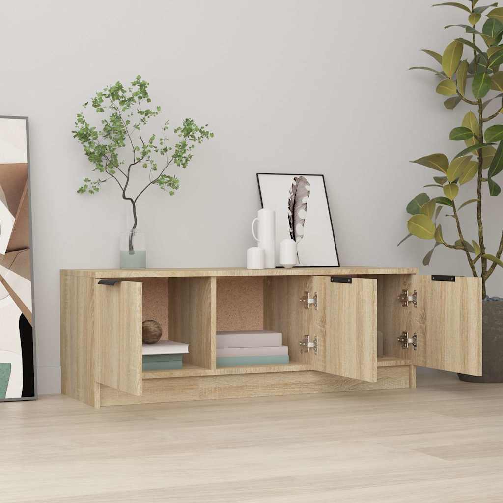 TV cabinet, oak, 102x35x36.5cm, engineered wood