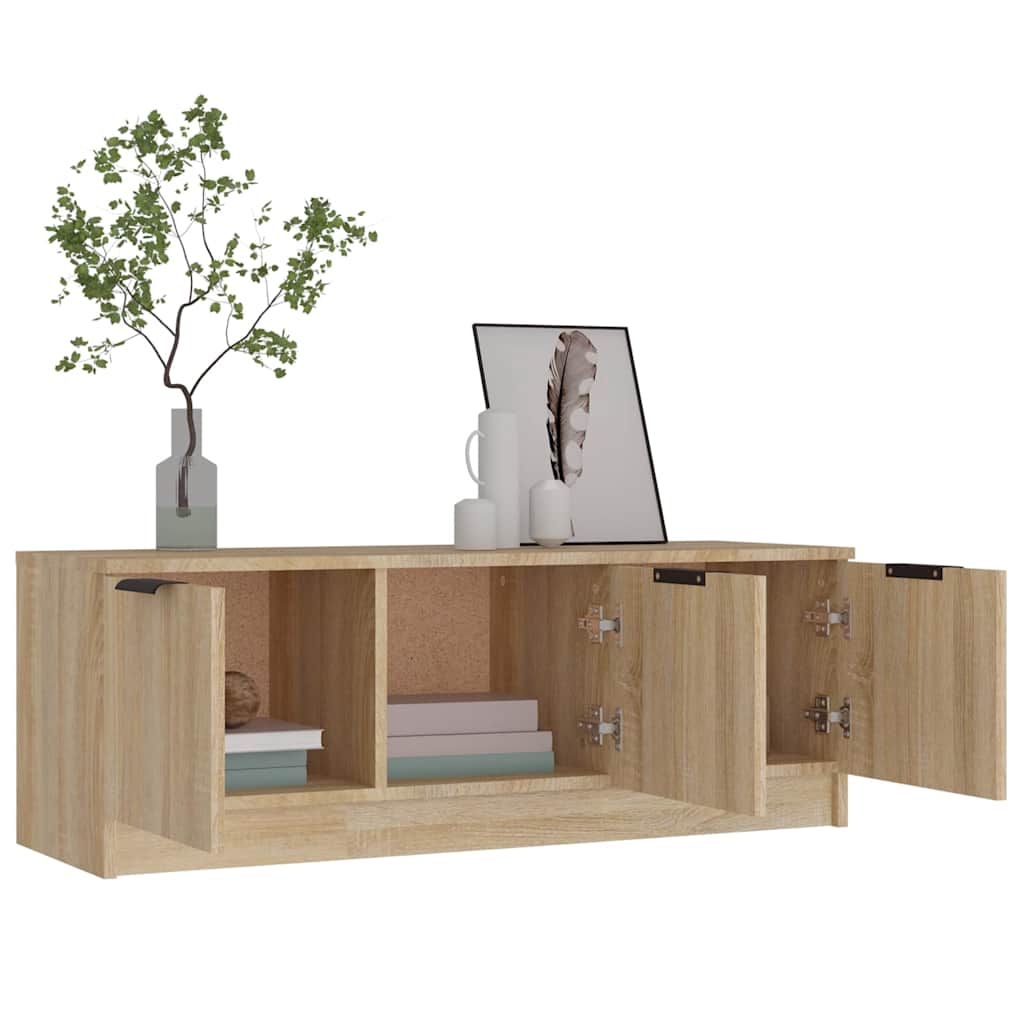 TV cabinet, oak, 102x35x36.5cm, engineered wood