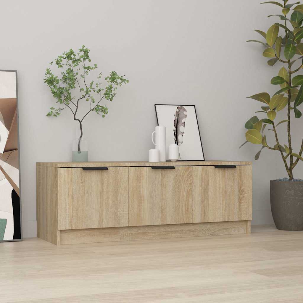 TV cabinet, oak, 102x35x36.5cm, engineered wood