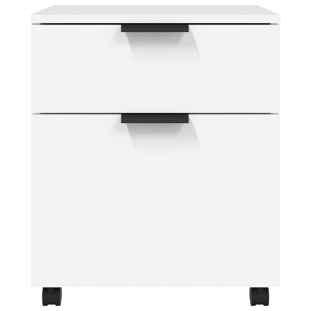 Filing cabinet with castors, white, 45x38x54cm, wood