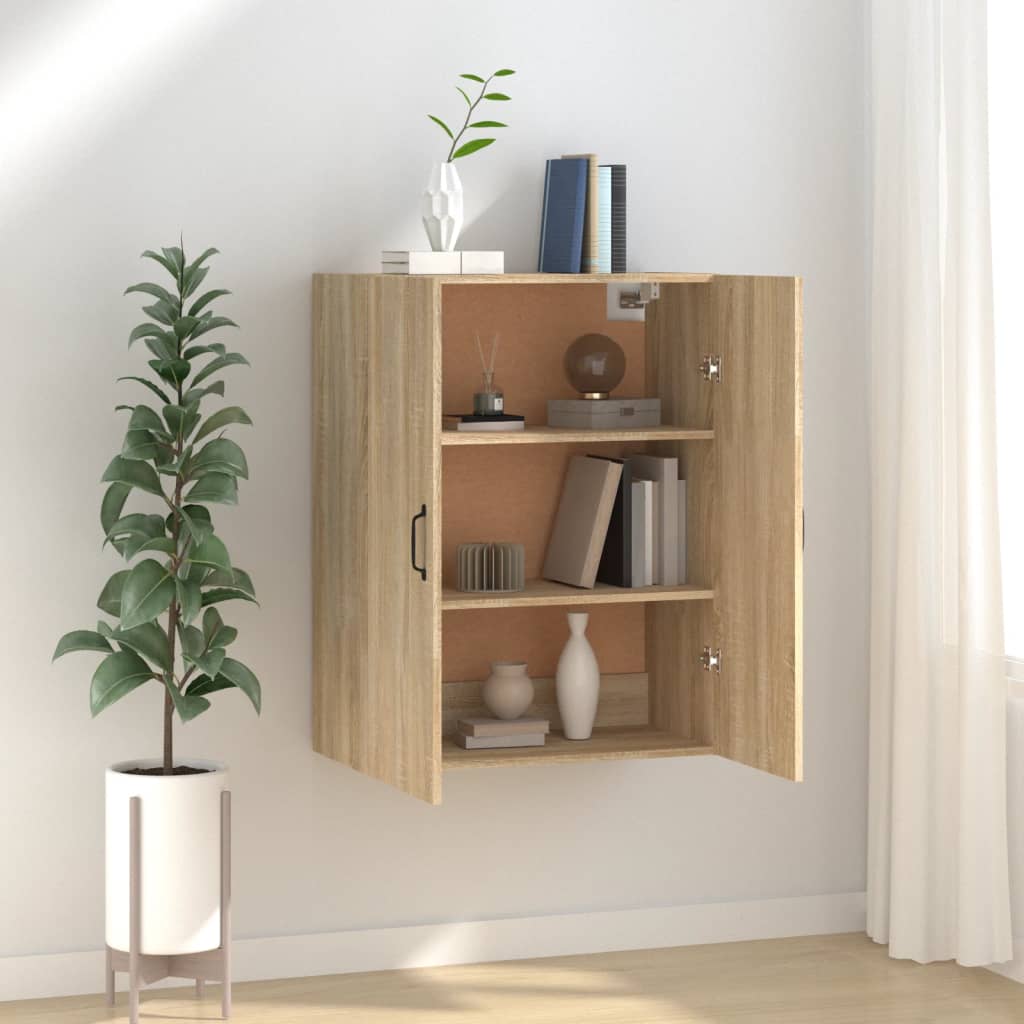 Wall cabinet, oak, 69.5x34x90cm, treated wood