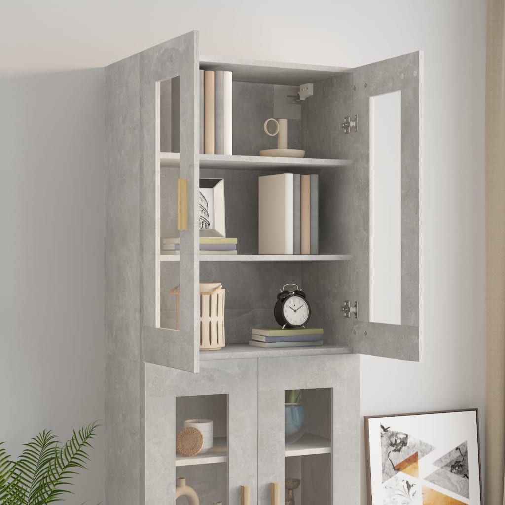 Wall-mounted cabinet, concrete grey, 69.5x34x90cm