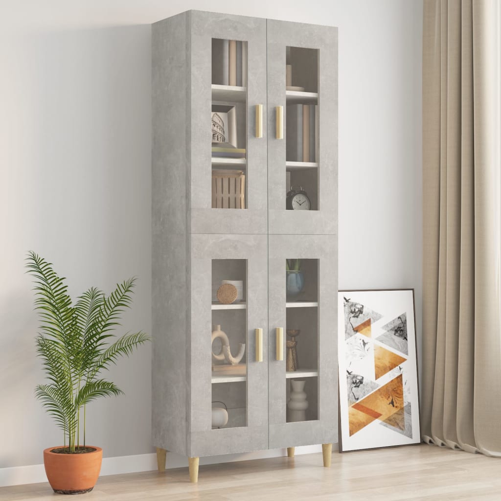 Wall-mounted cabinet, concrete grey, 69.5x34x90cm