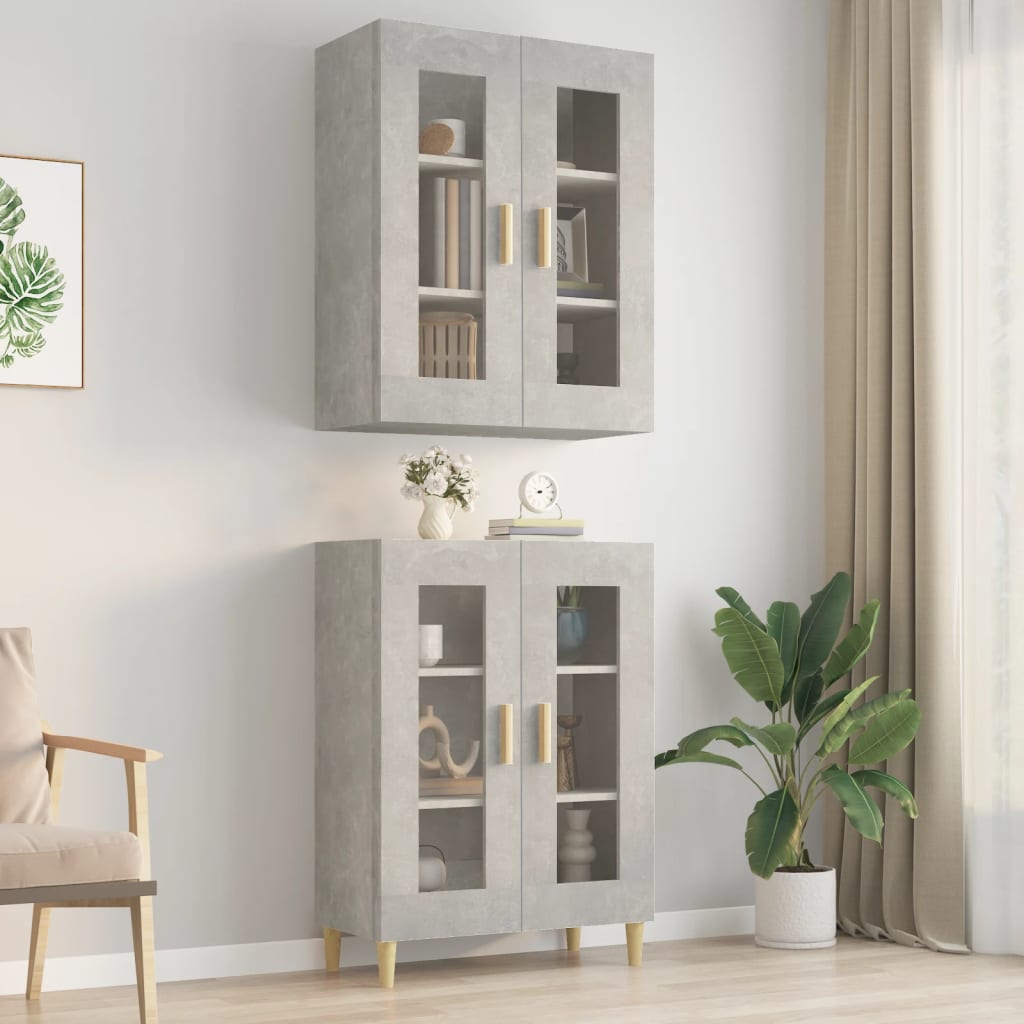 Wall-mounted cabinet, concrete grey, 69.5x34x90cm