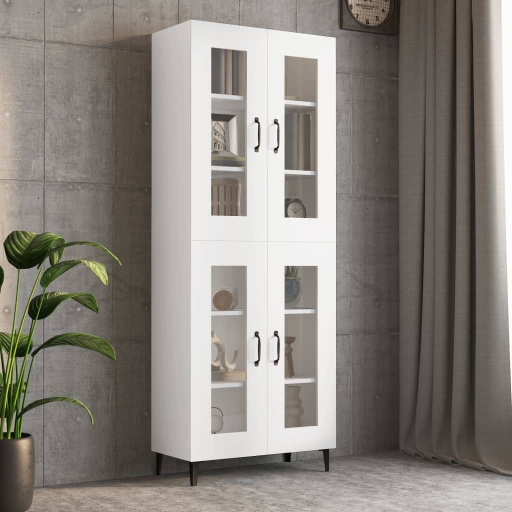 Wall-mounted cabinet, white, 69.5x34x90cm
