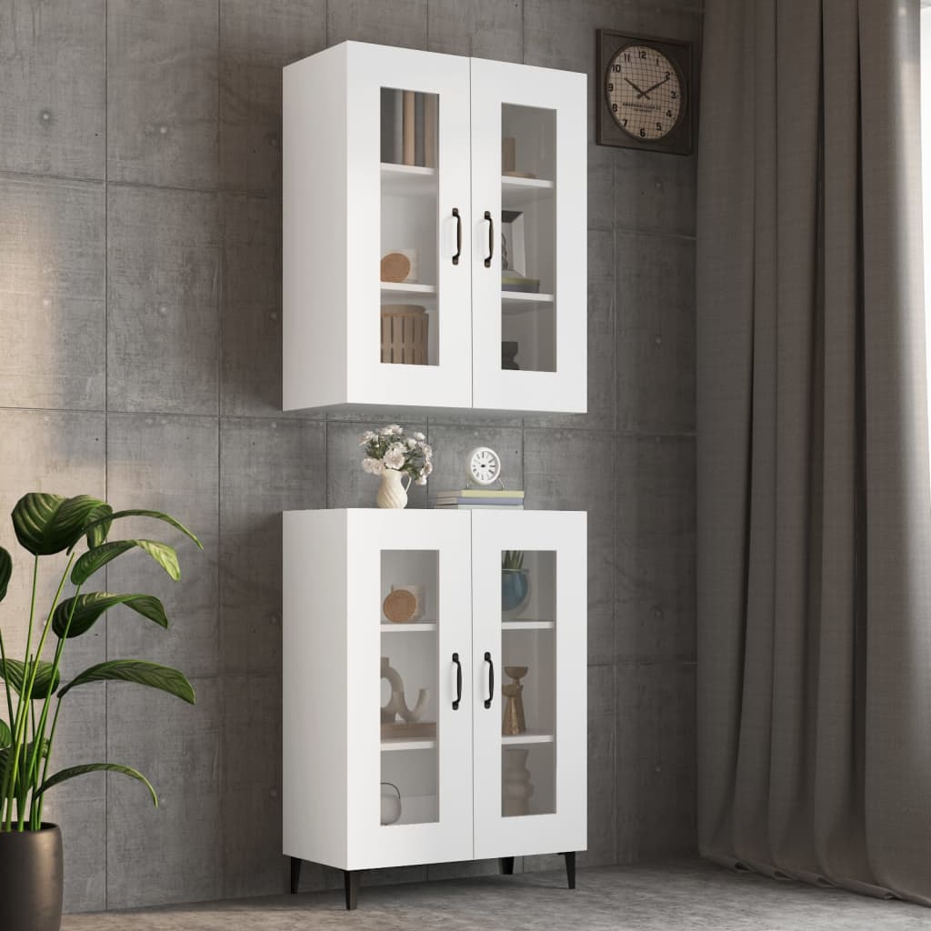 Wall-mounted cabinet, white, 69.5x34x90cm