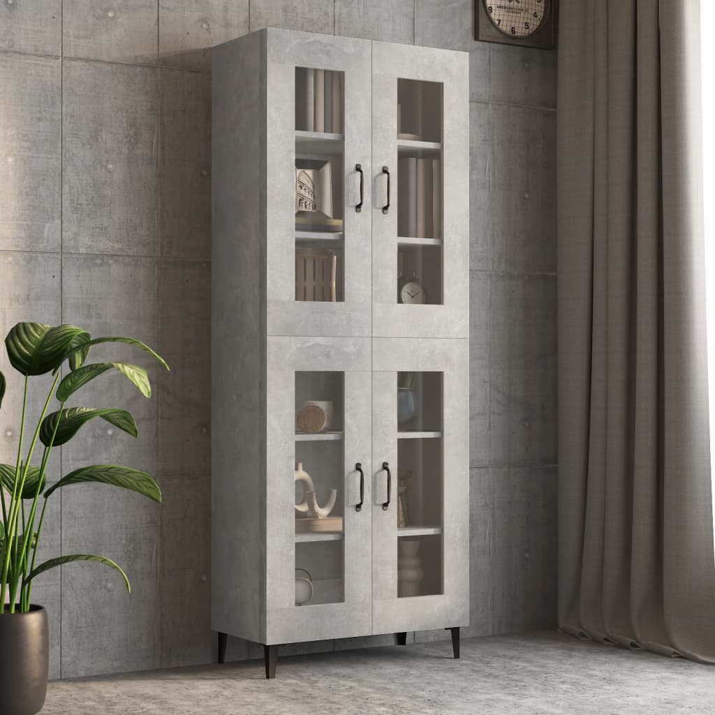 Wall-mounted cabinet, concrete grey, 69.5x34x90cm