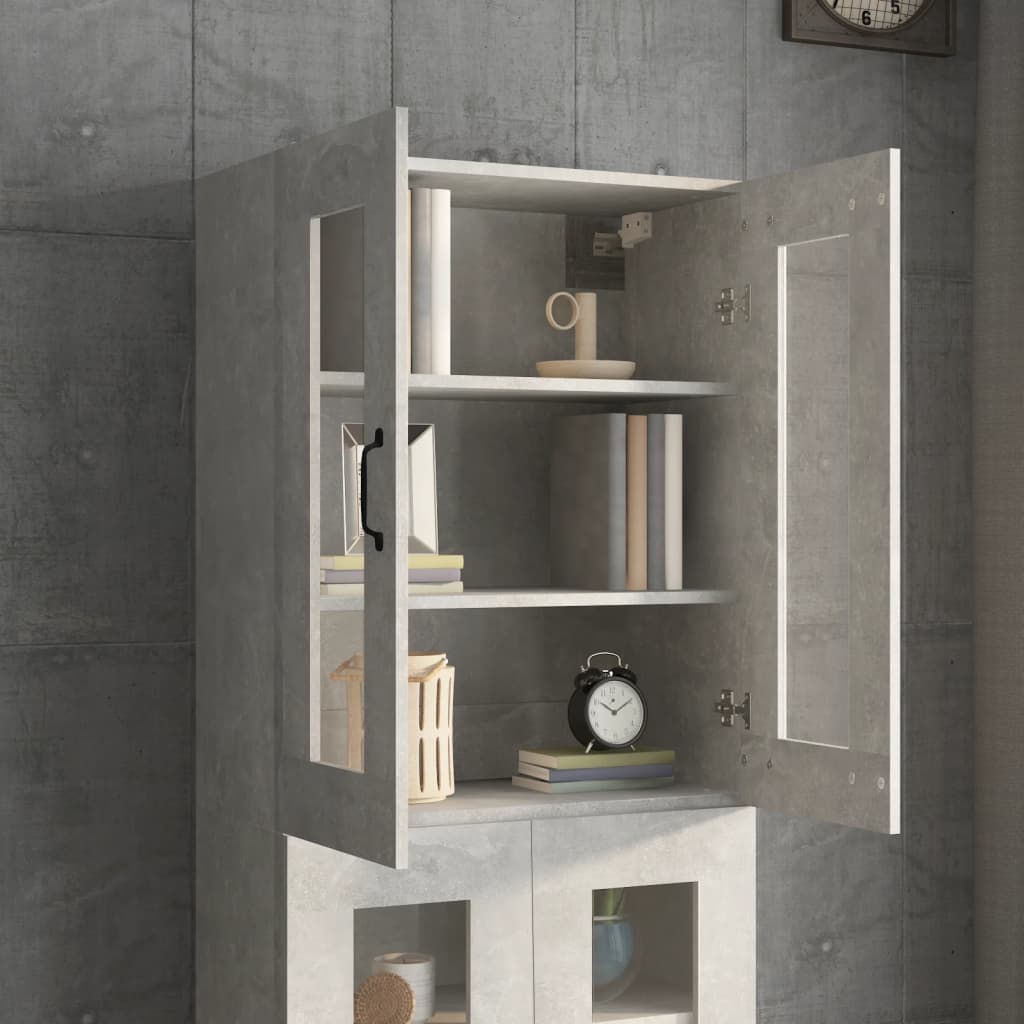 Wall-mounted cabinet, concrete grey, 69.5x34x90cm