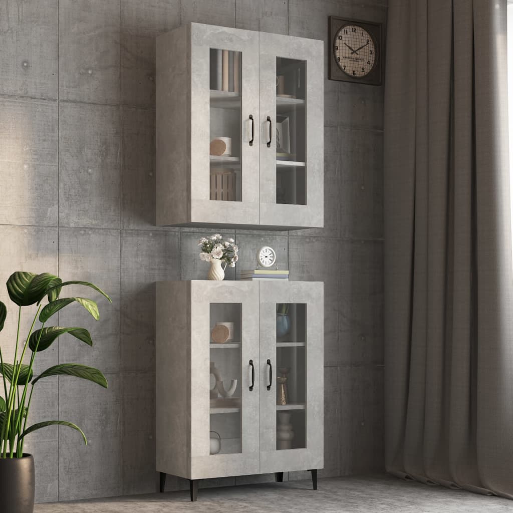 Wall-mounted cabinet, concrete grey, 69.5x34x90cm