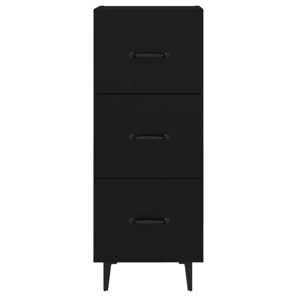 Side cabinet, black, 34.5x34x90cm, engineered wood