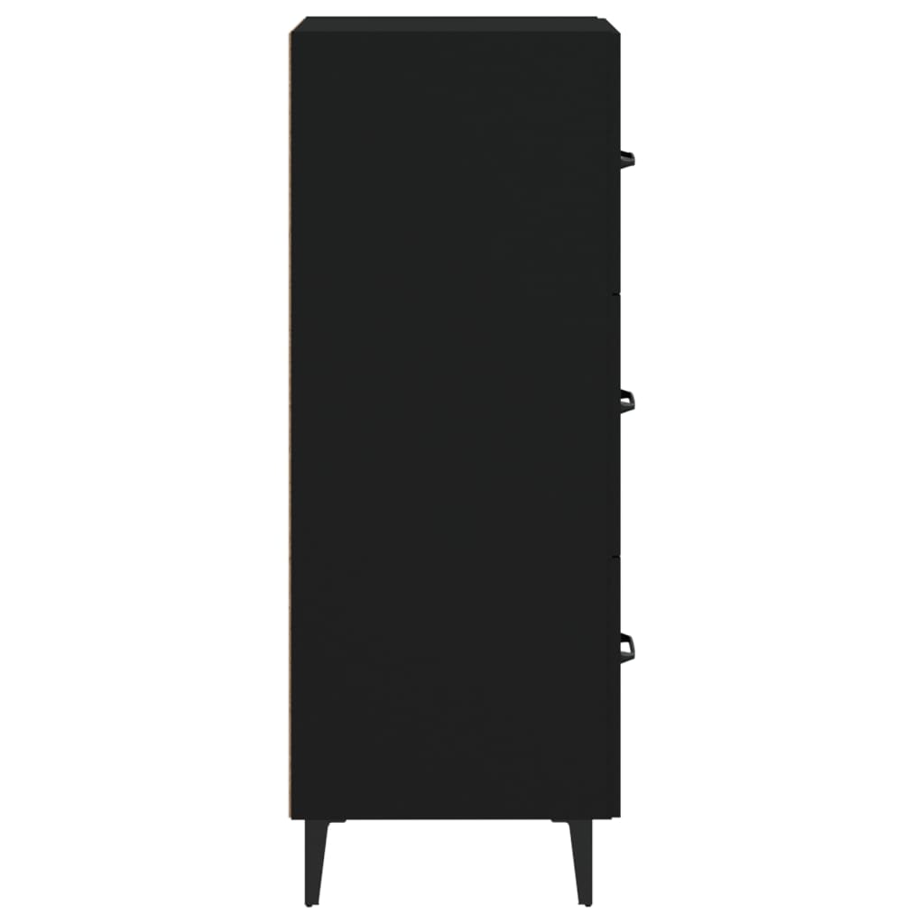 Side cabinet, black, 34.5x34x90cm, engineered wood