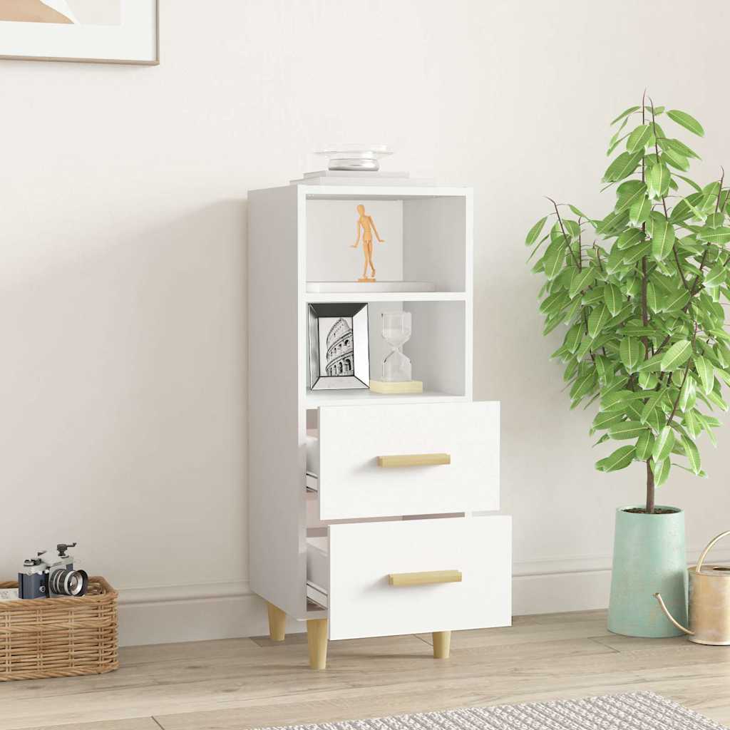 Side cabinet, white, 34.5x34x90cm, engineered wood
