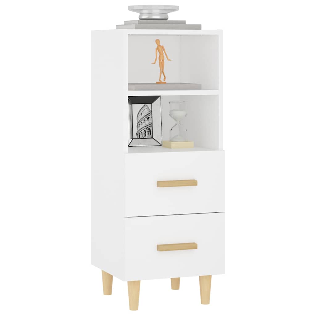 Side cabinet, white, 34.5x34x90cm, engineered wood